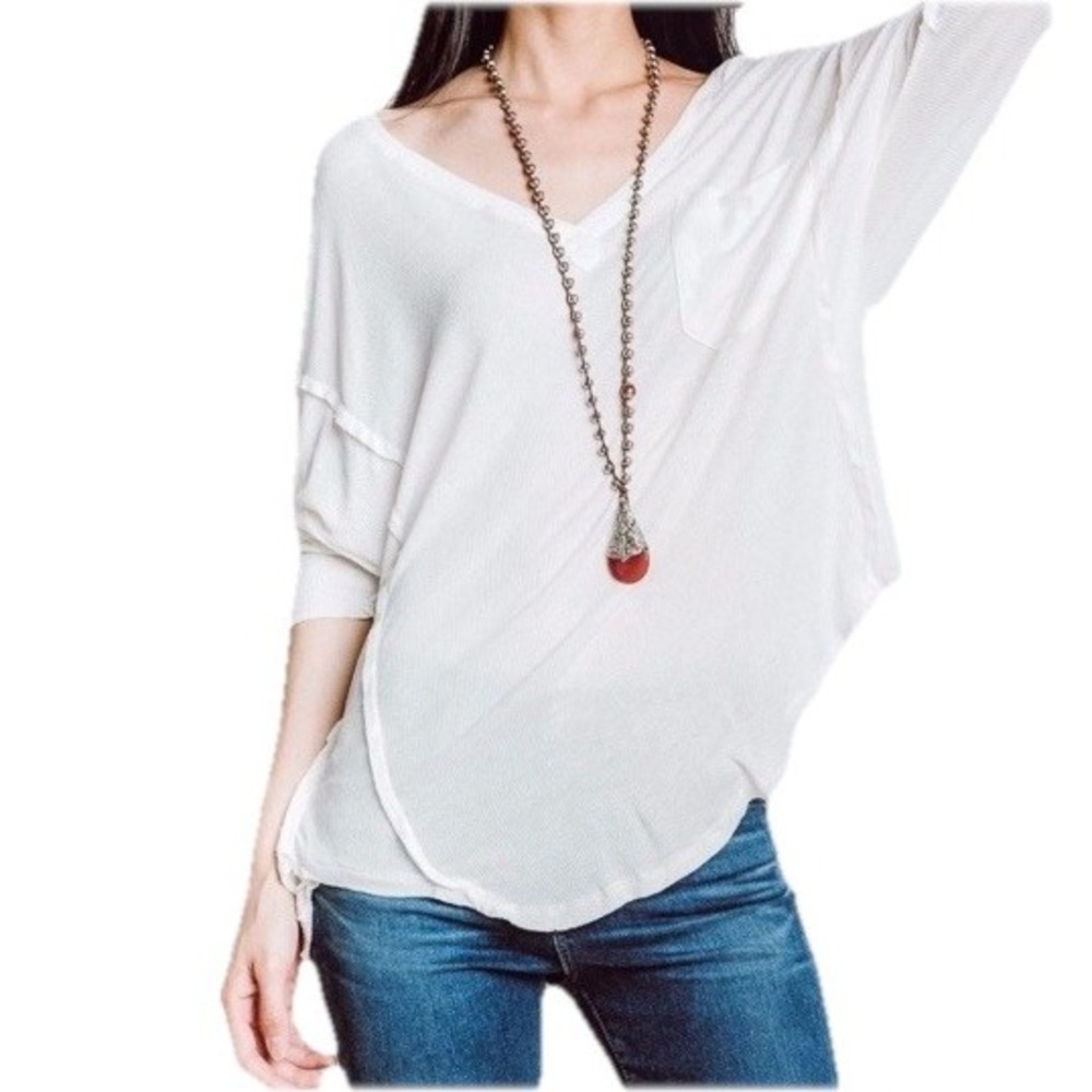 Anthropologie Free People We The Free Golden Gate Tee Ivory Size M Retail: $58‎